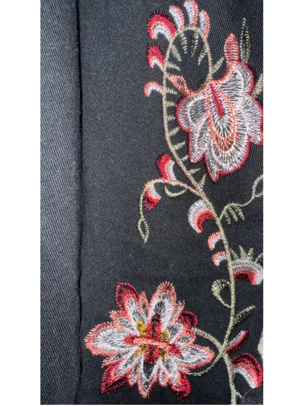 POL Black Floral Embroidered Lace Trim Pants Size M - Picture 5 of 7